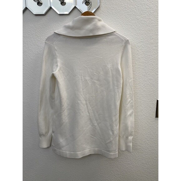 French Connection Cowl Neck Fitted Sweater Cream Size Large - Picture 3 of 8